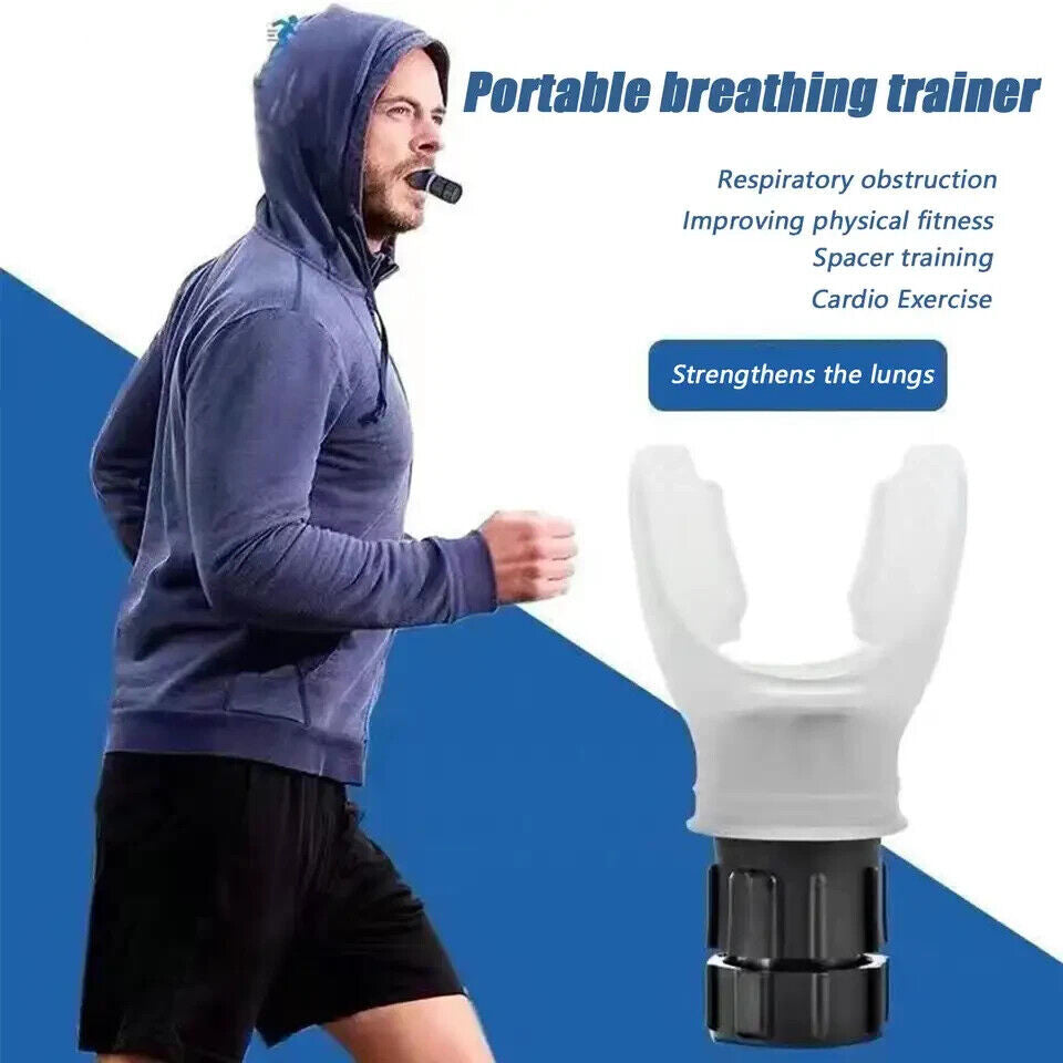 Silicone Breathing Exercise Device, Lung Breath Trainer, Respirator Mouthpiece